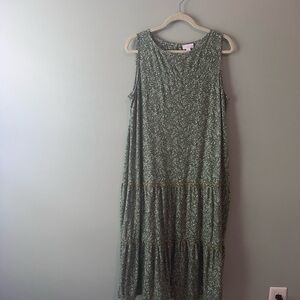 J. Jill Green Sleeveless Scoop Neck Sundress